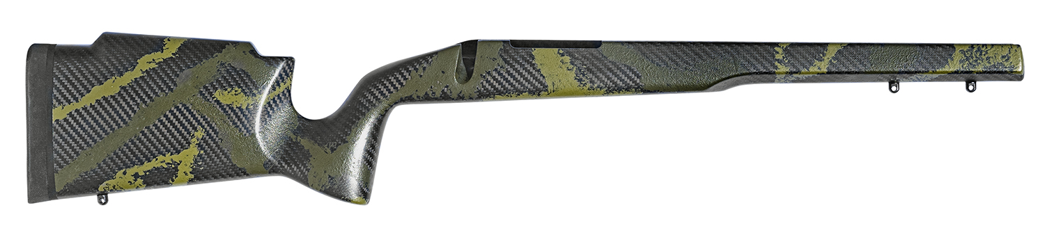 Carbon fiber rifle stock with camouflage pattern