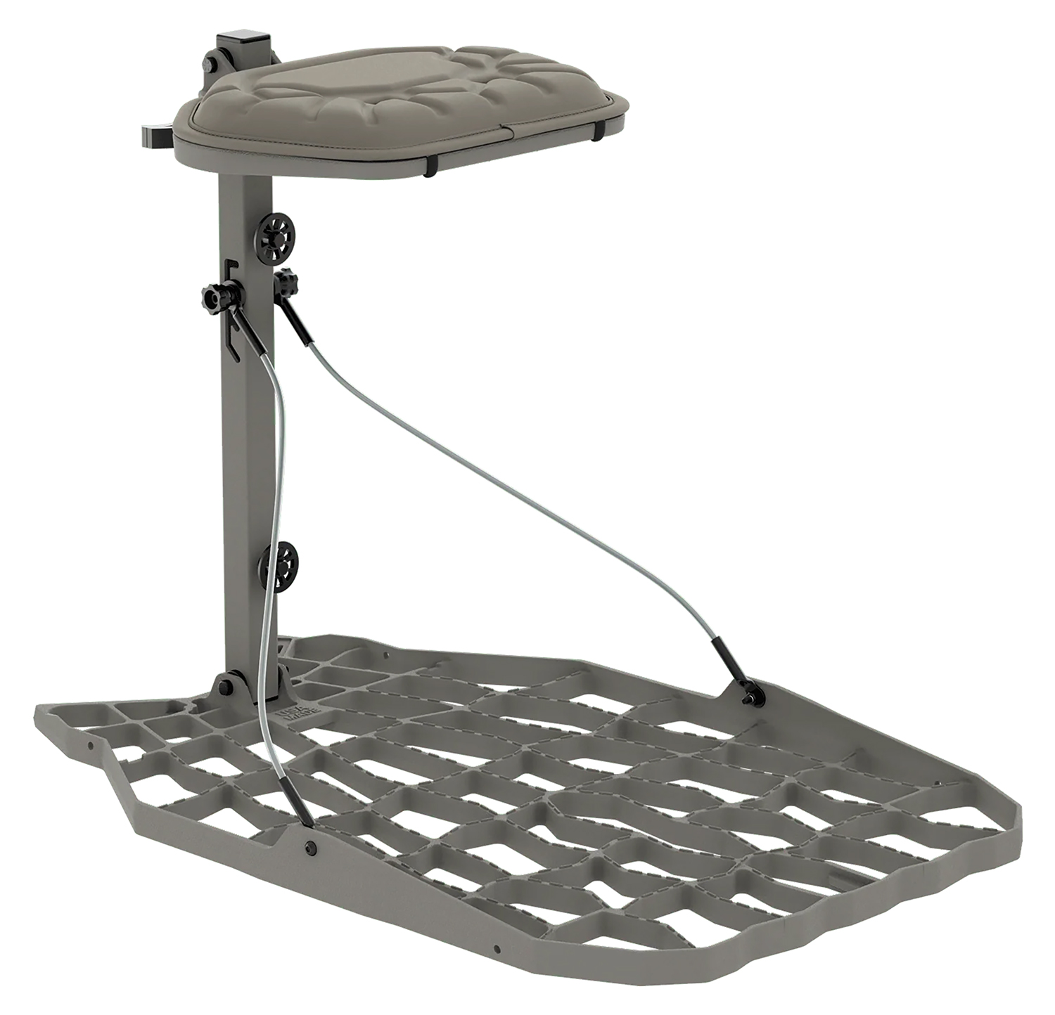 Portable hunting tree stand with padded seat
