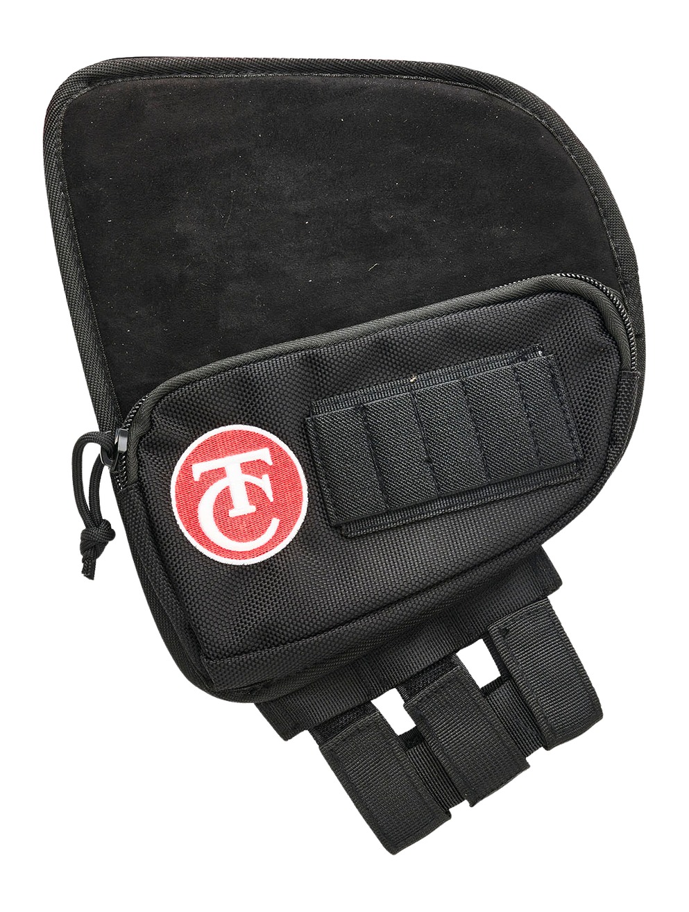 Black tactical pouch with zipper and straps