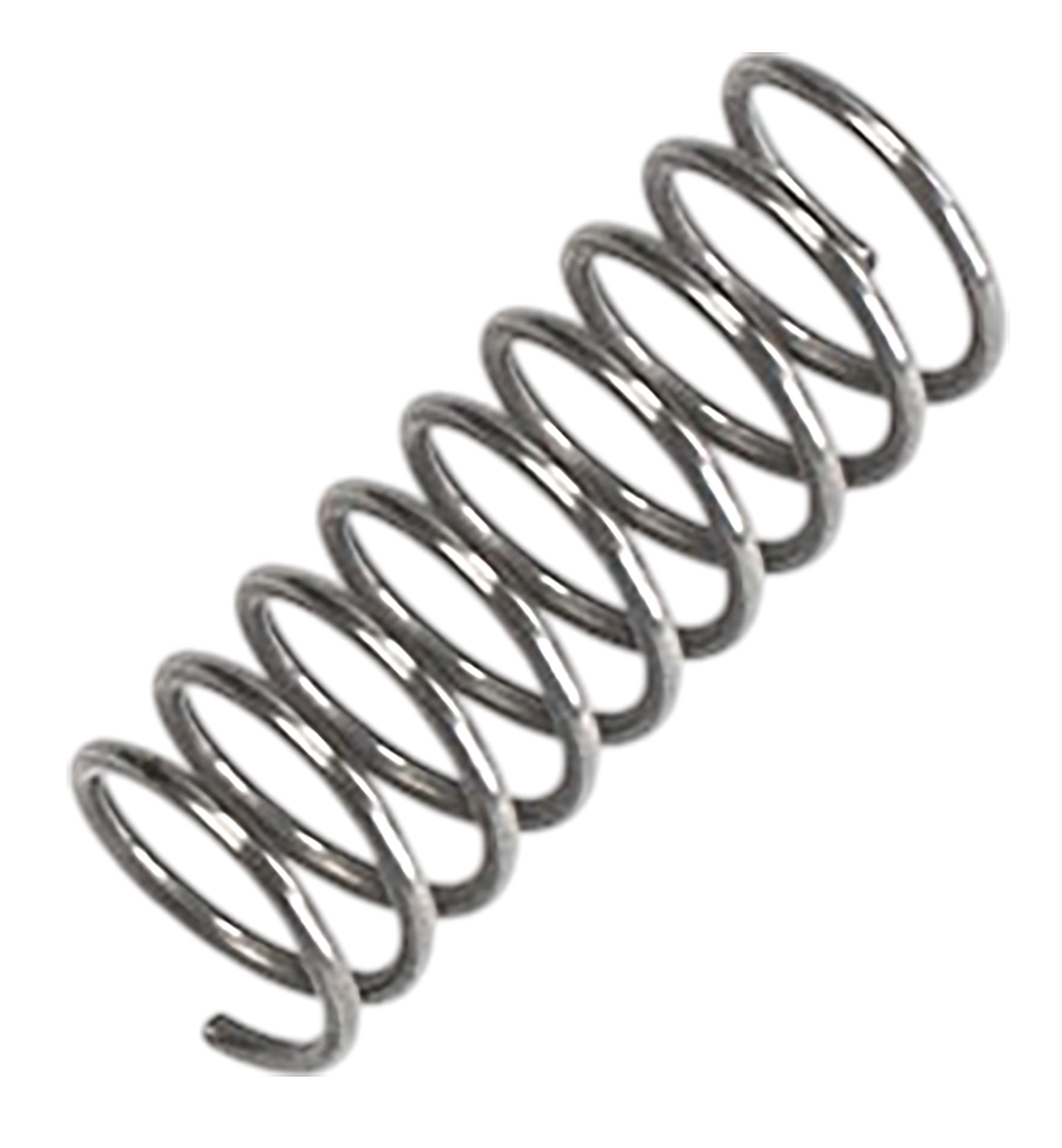 Metal coil compression spring on white background