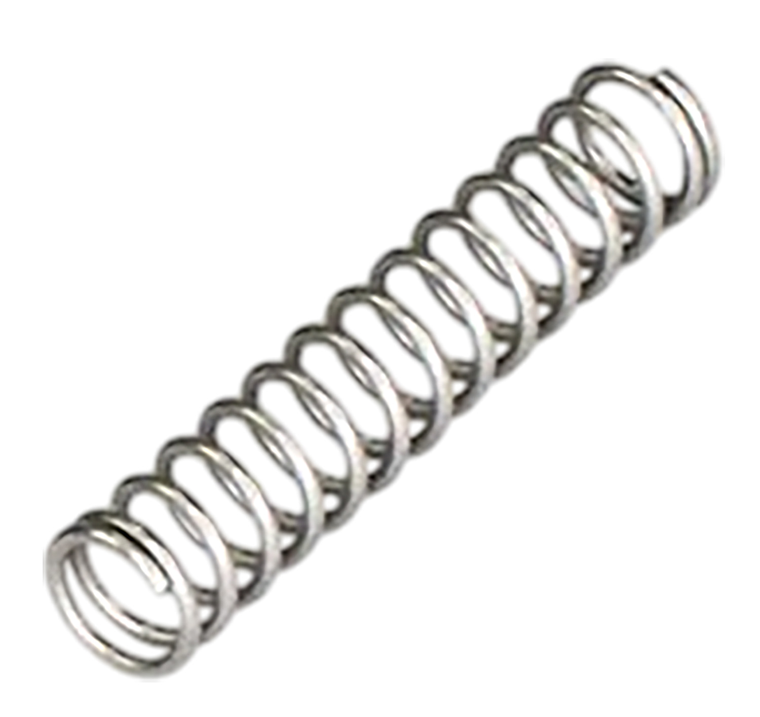 Metal coil compression spring on white background