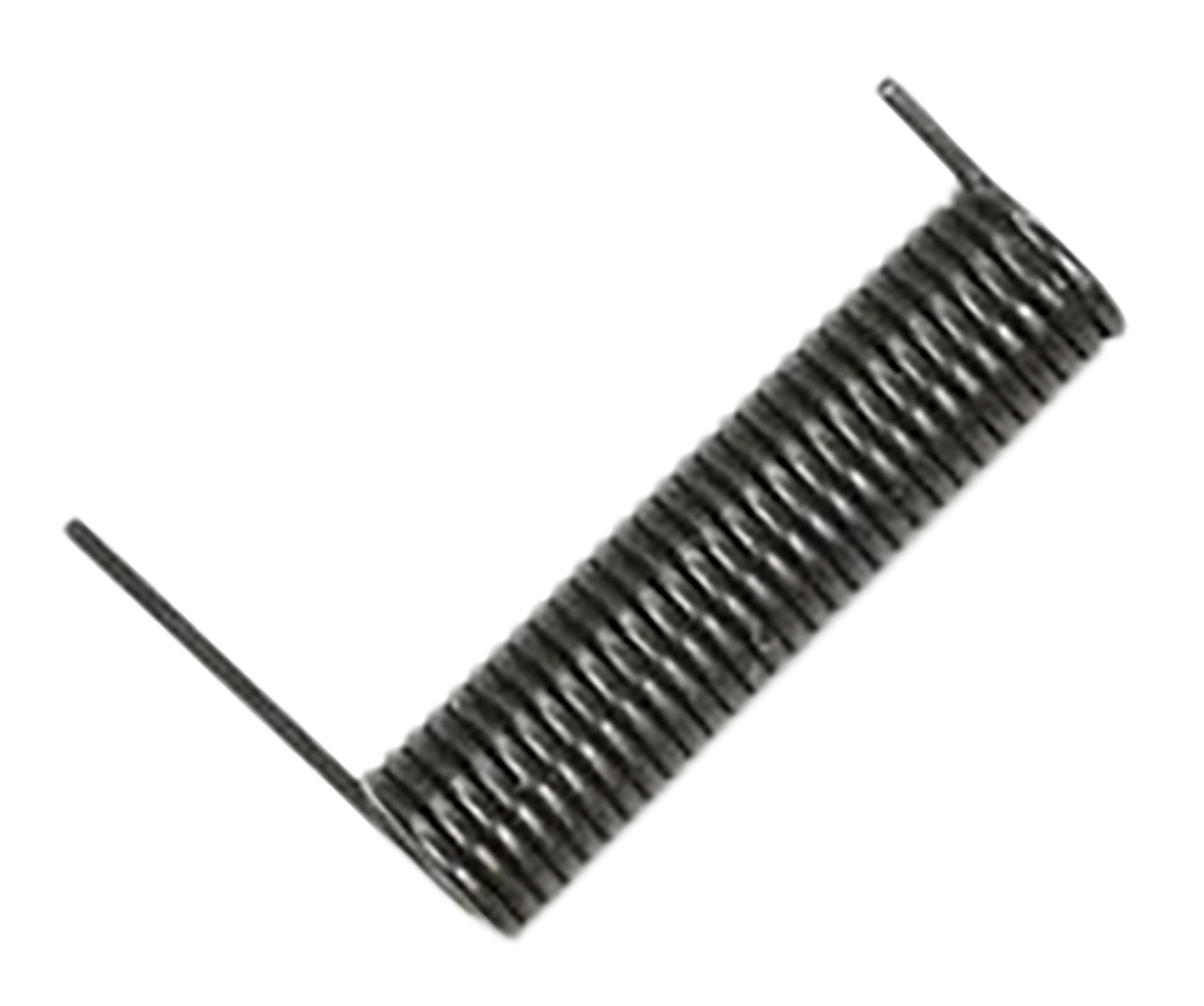 Metal tension spring with extended straight ends