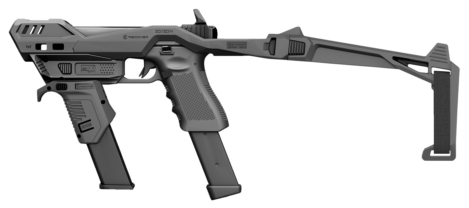 Modern tactical firearm with folding stock and extended magazine