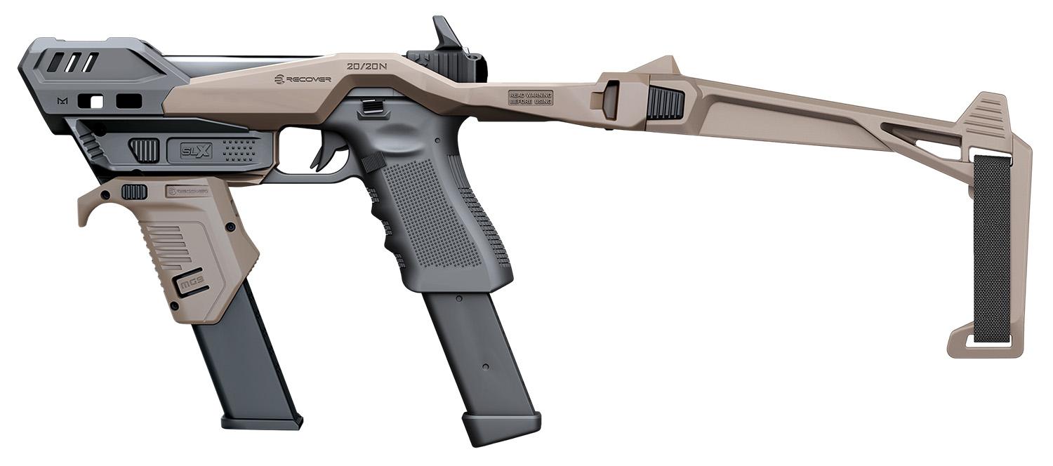 Handgun with tactical chassis and stabilizing brace