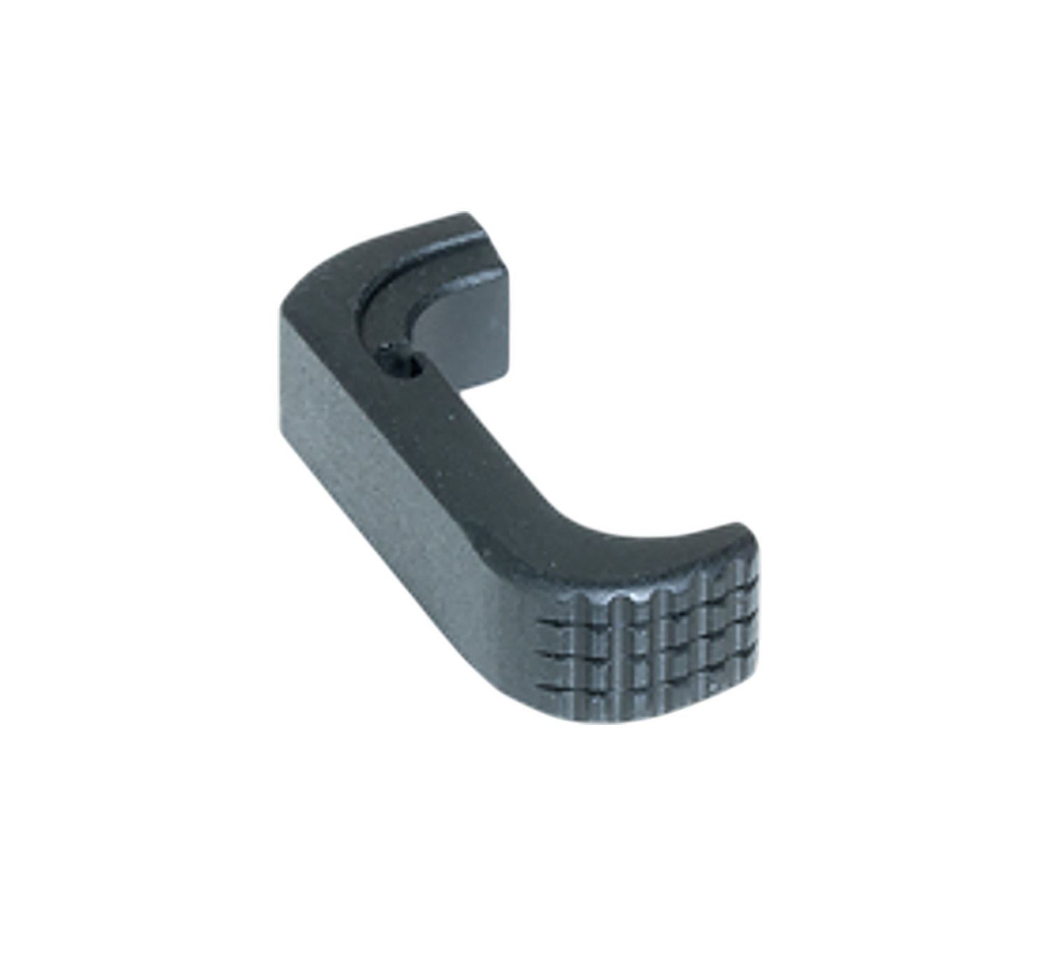 Black metal lever with textured grip end