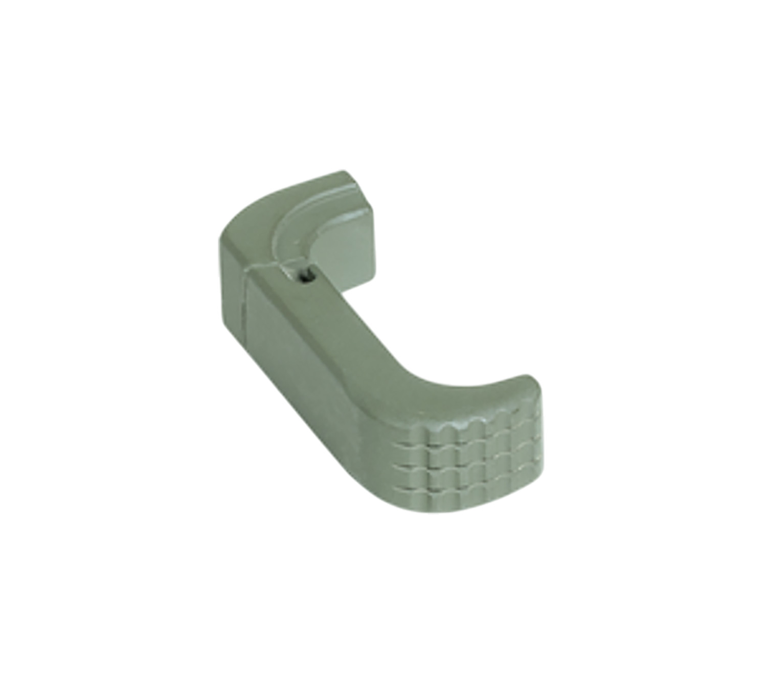 Green plastic lever handle with textured grip