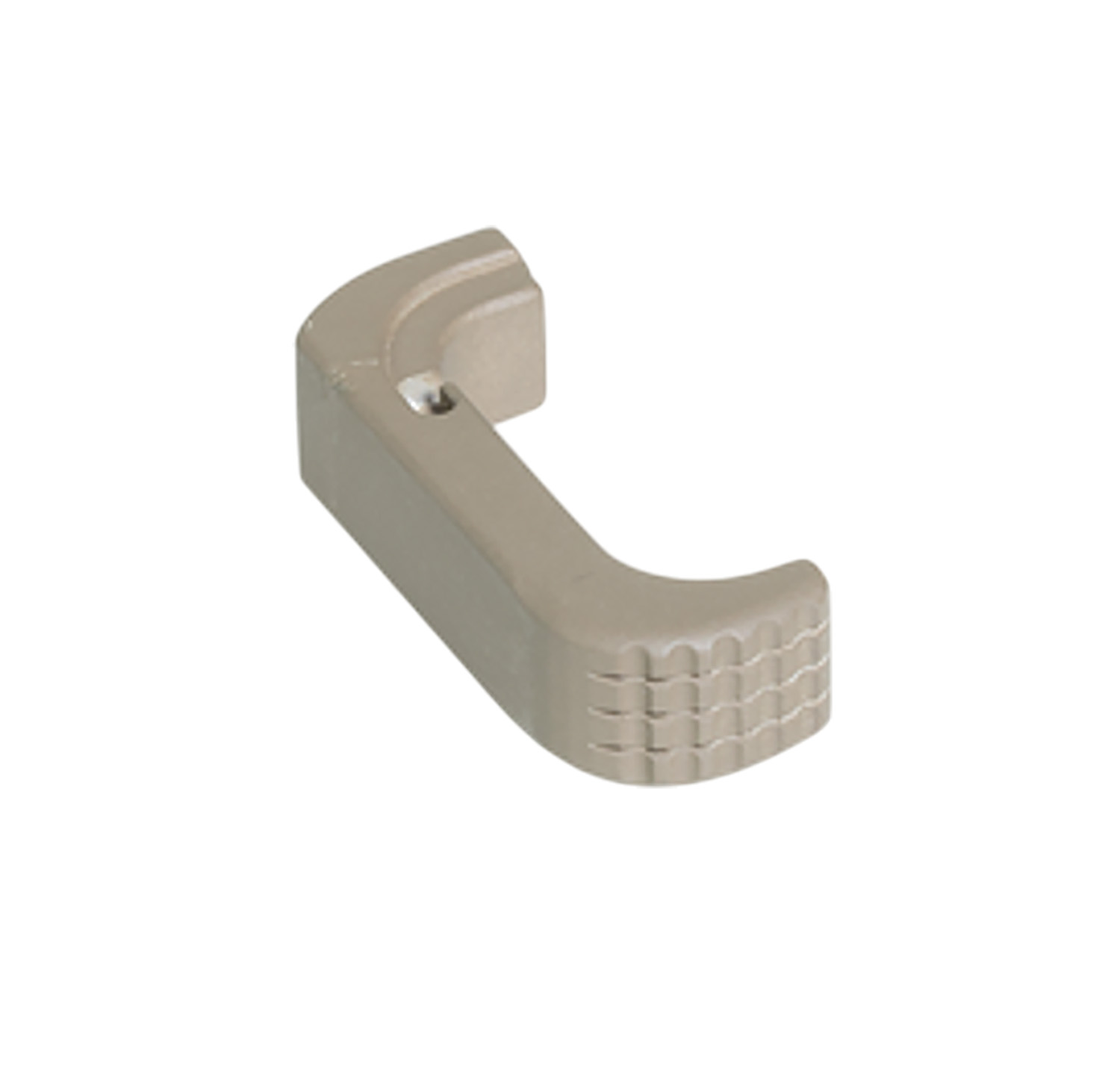Beige plastic wall-mounted hook with screw hole