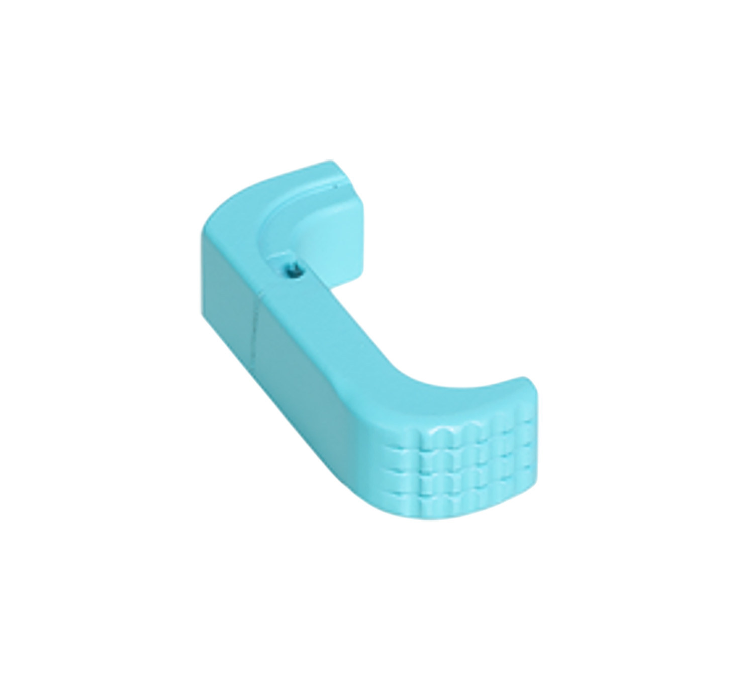 Light blue plastic handle with textured grip
