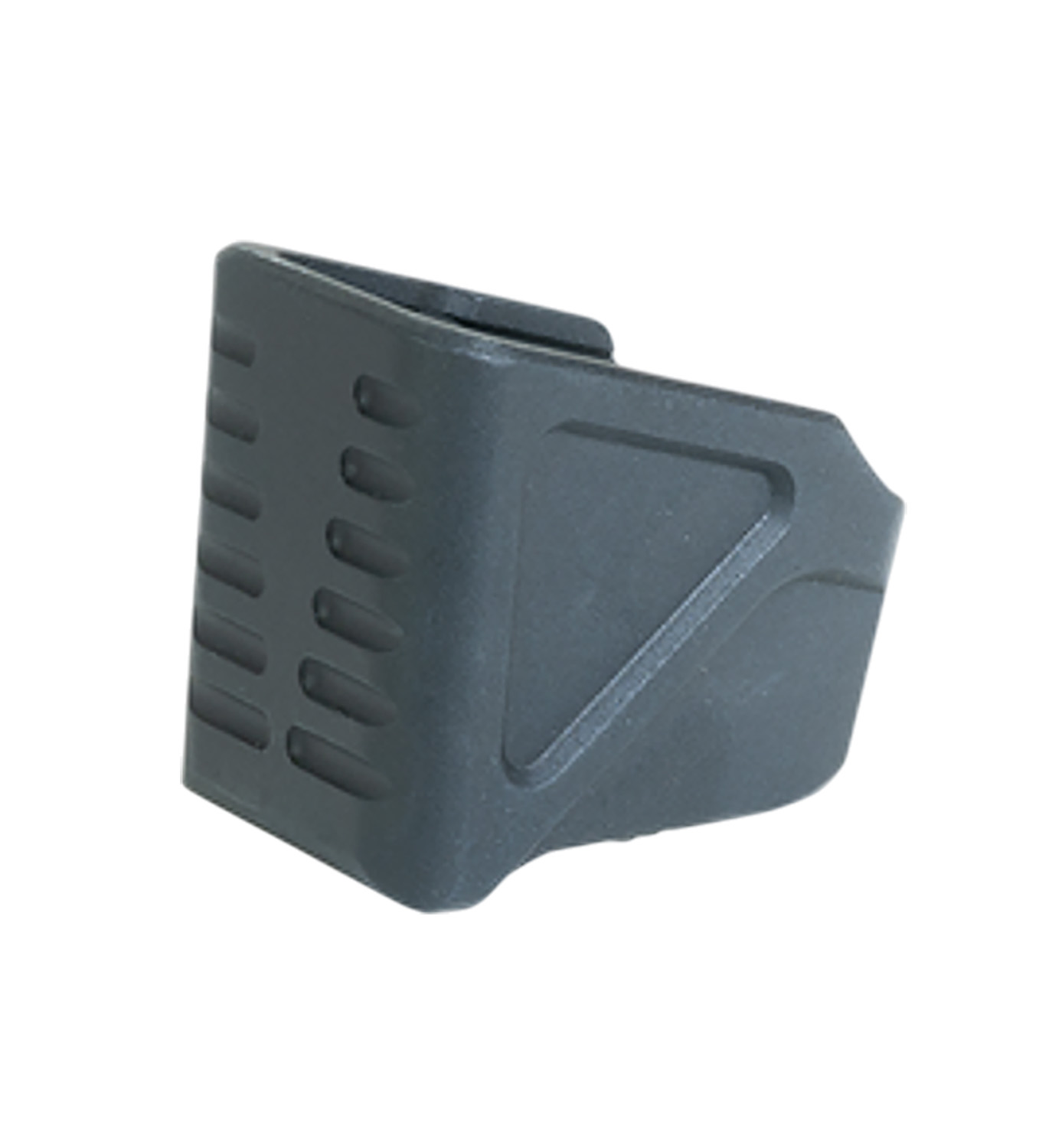 Dark gray plastic wedge-shaped clip