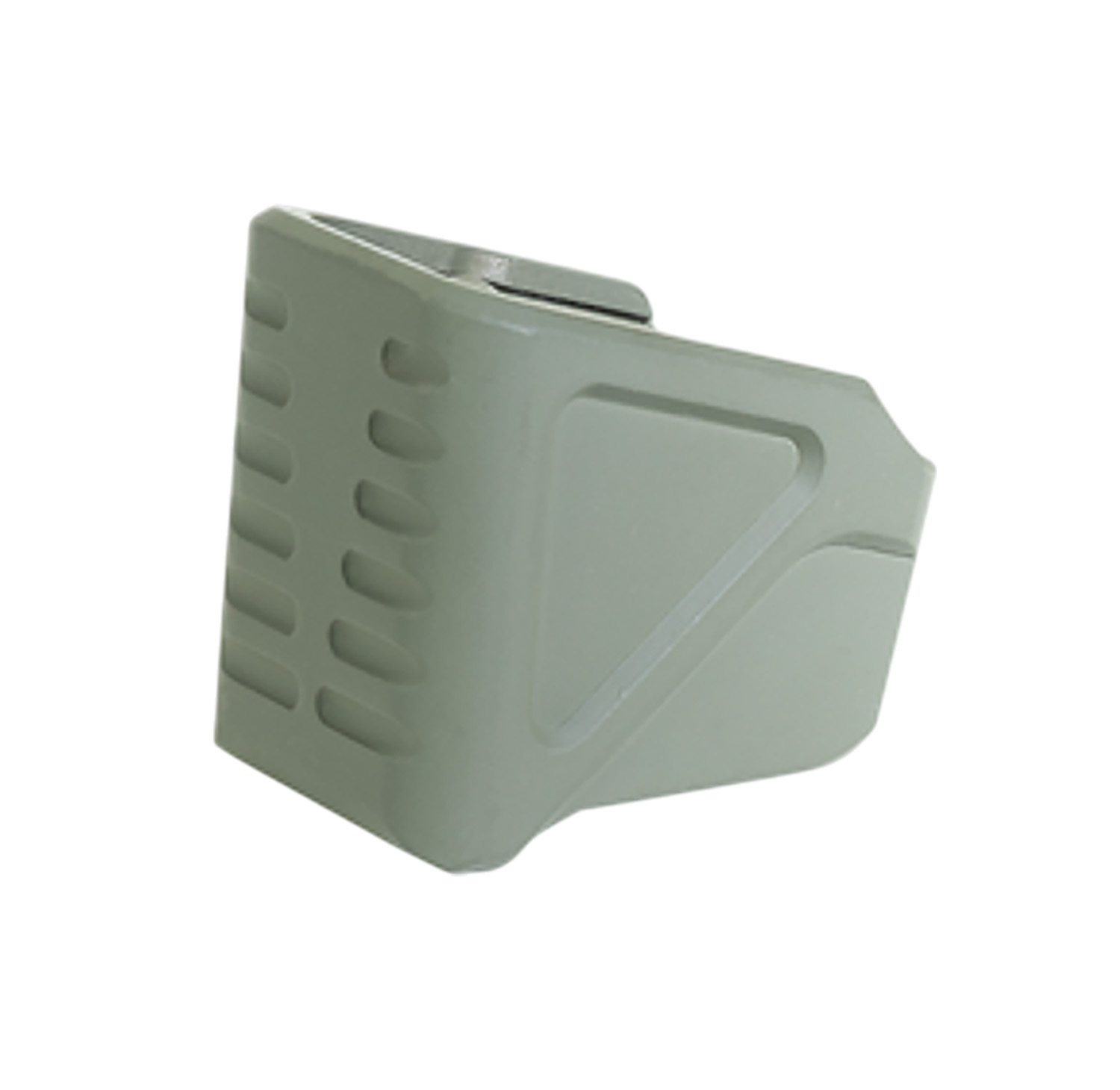 Gray plastic wedge door stopper with metal top