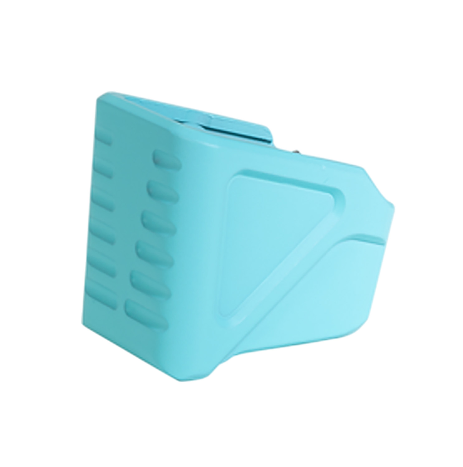 Turquoise plastic door stopper wedge