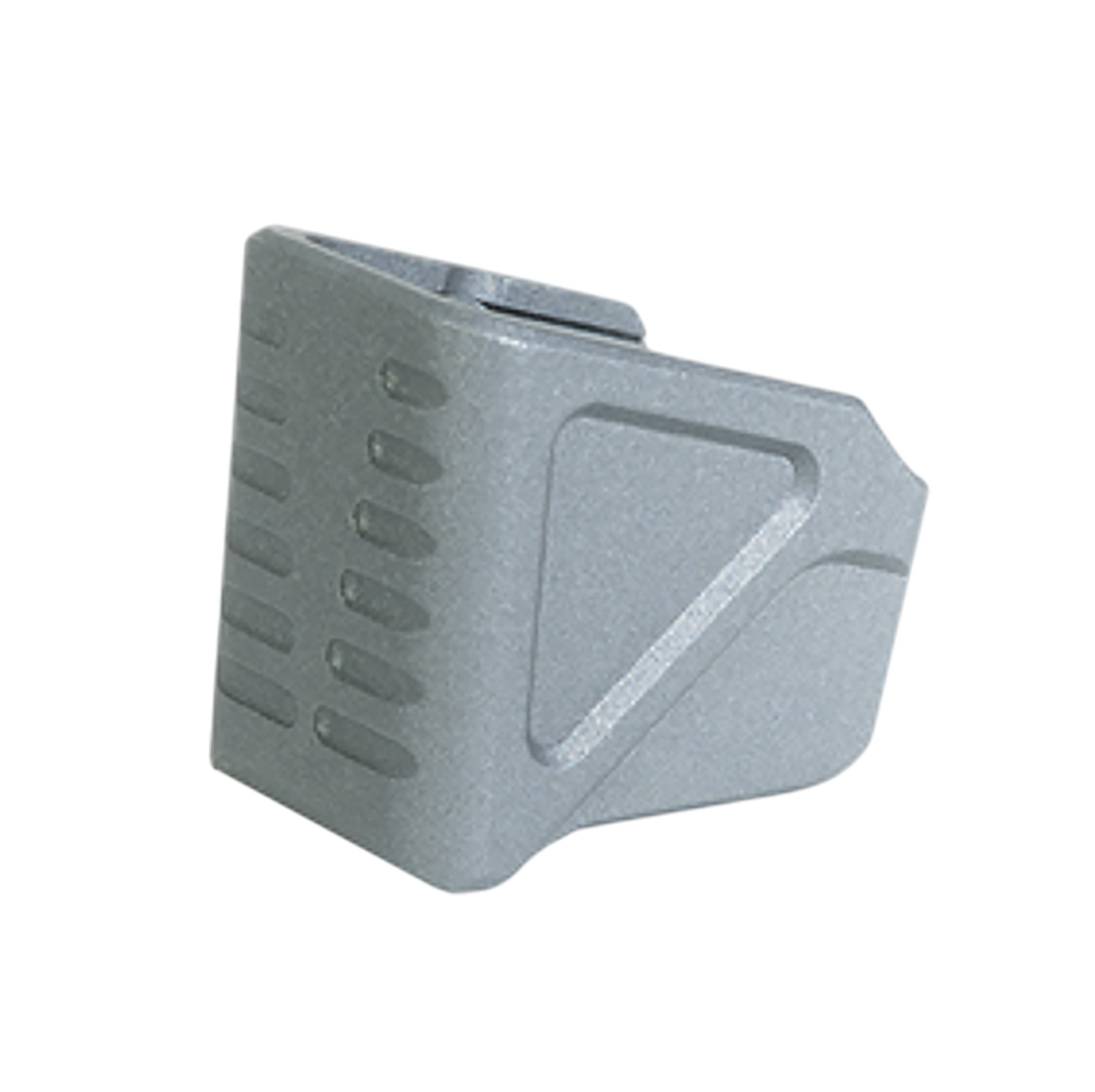 Gray plastic wedge-shaped mounting bracket