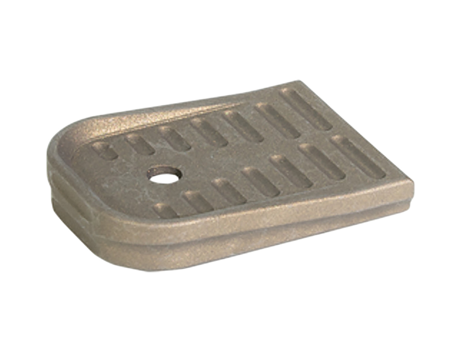 Rectangular metal pedal pad with textured surface