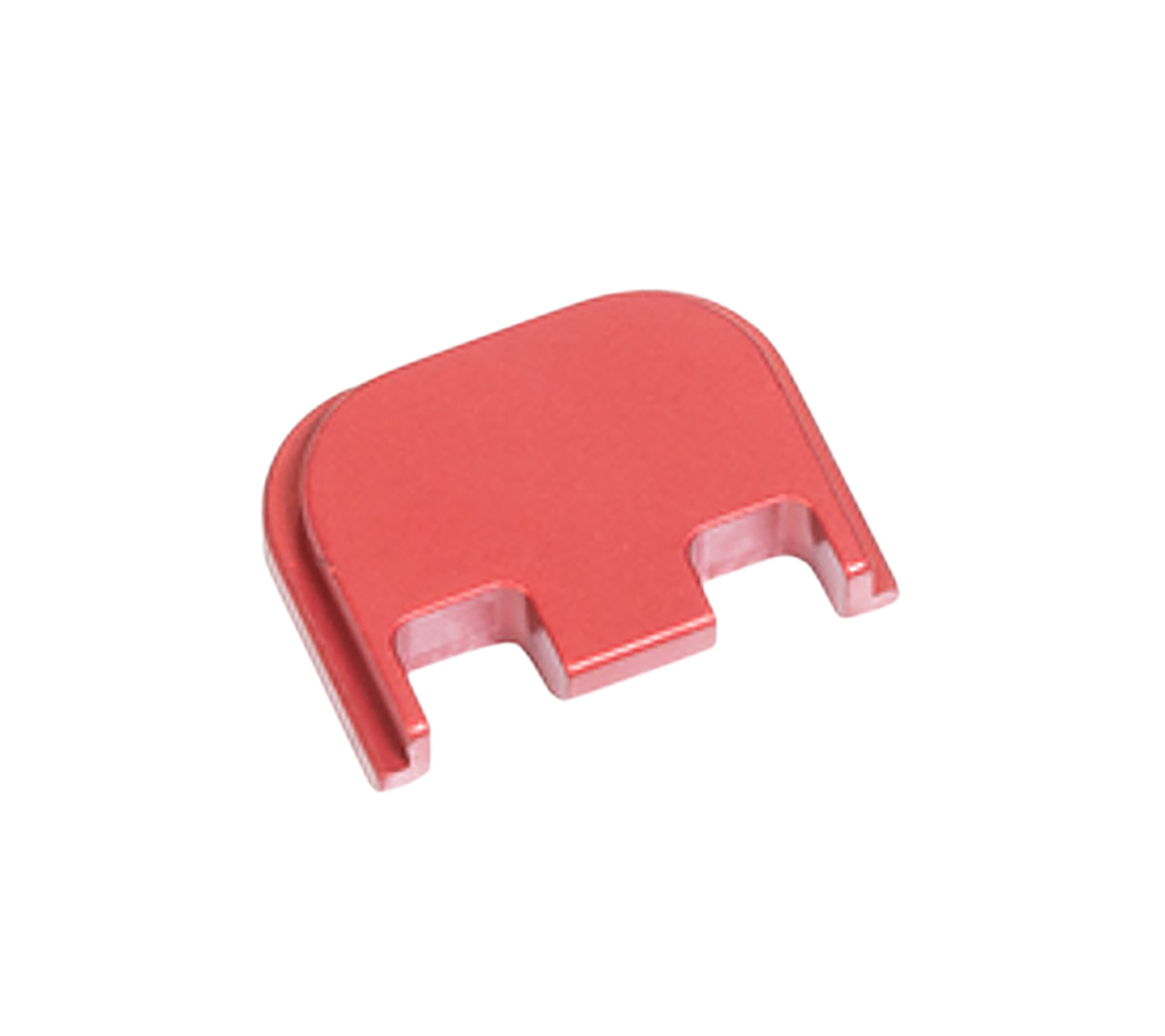 Red plastic spacer clip with two cutouts