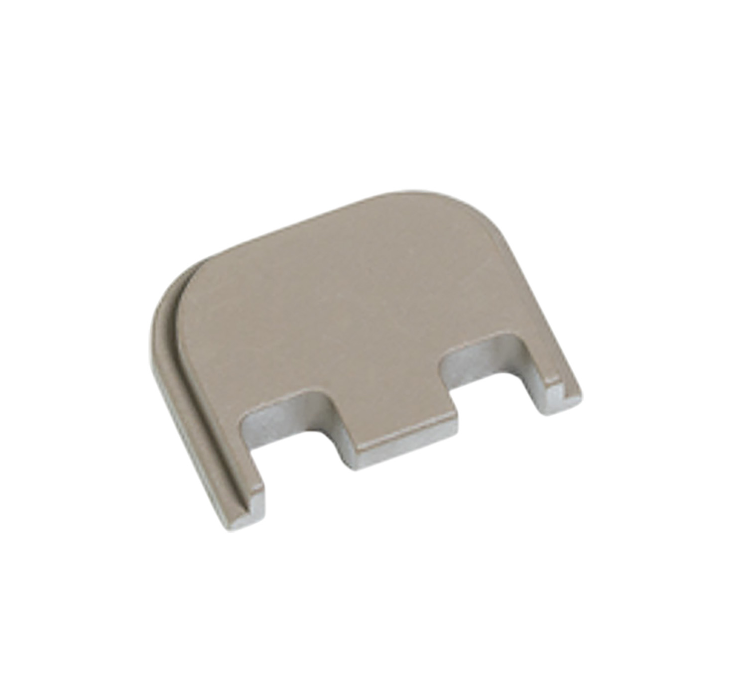 Beige plastic mounting clip with two notches