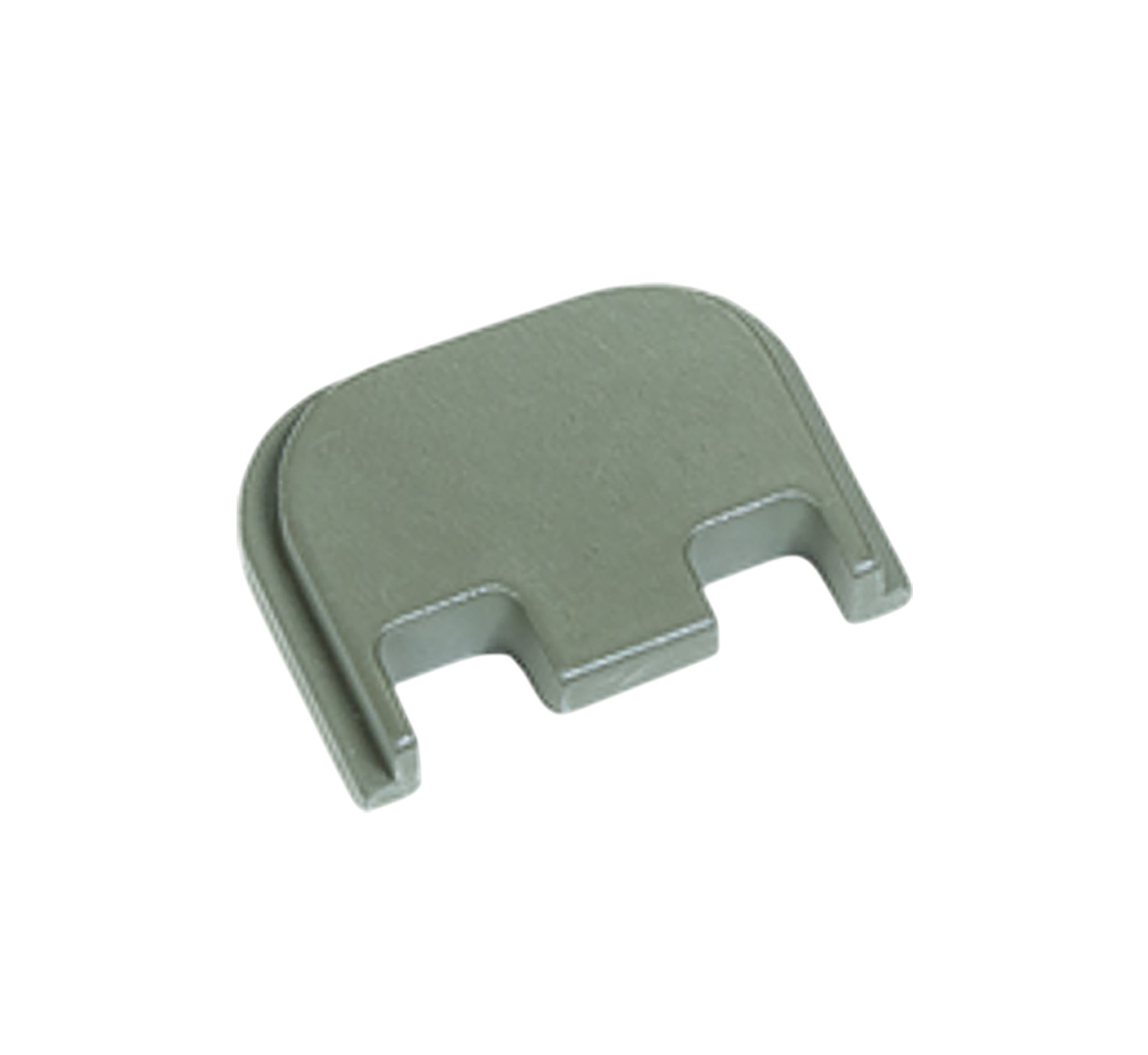 Gray plastic clip with two notches
