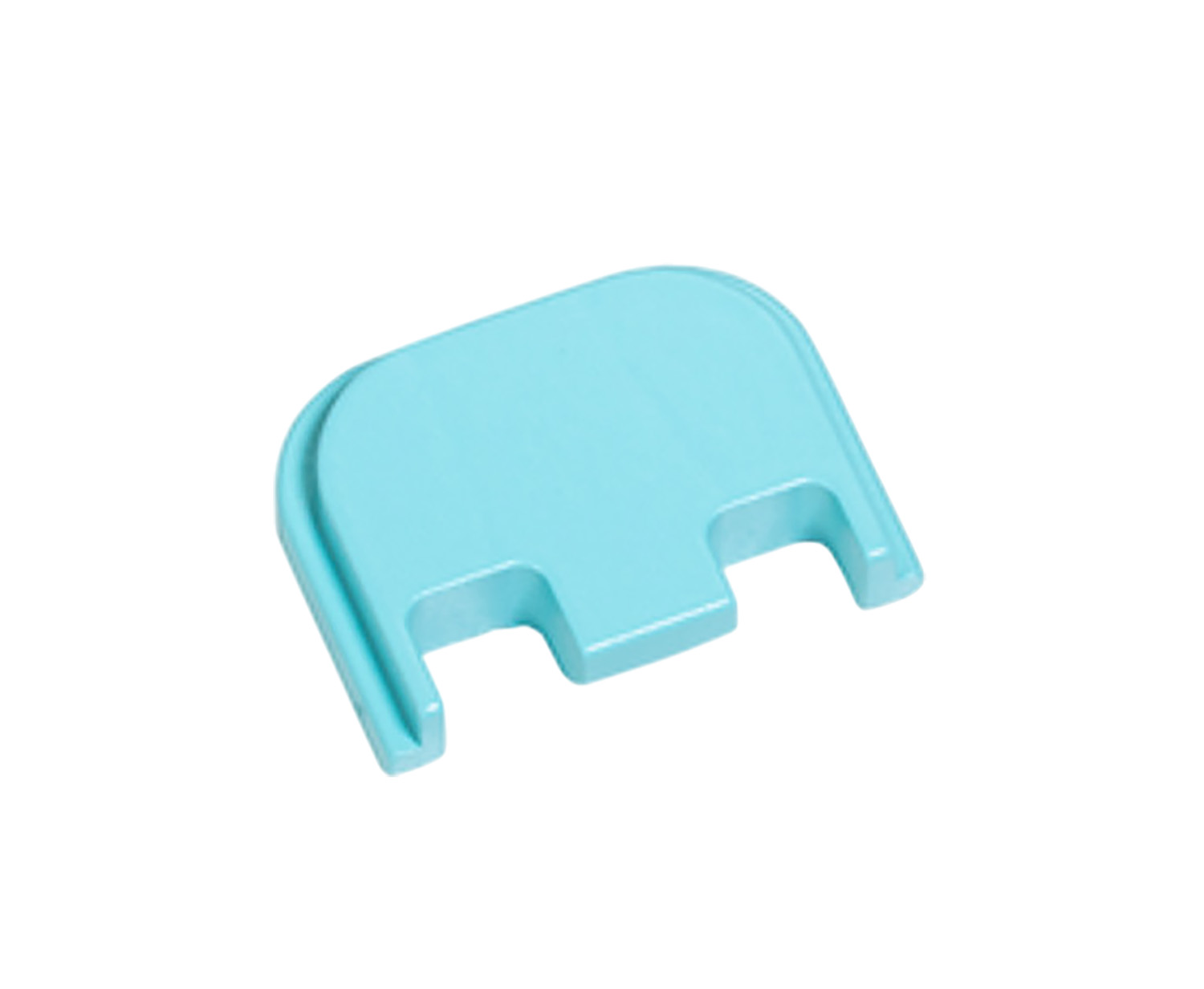 Light blue plastic clip on white background