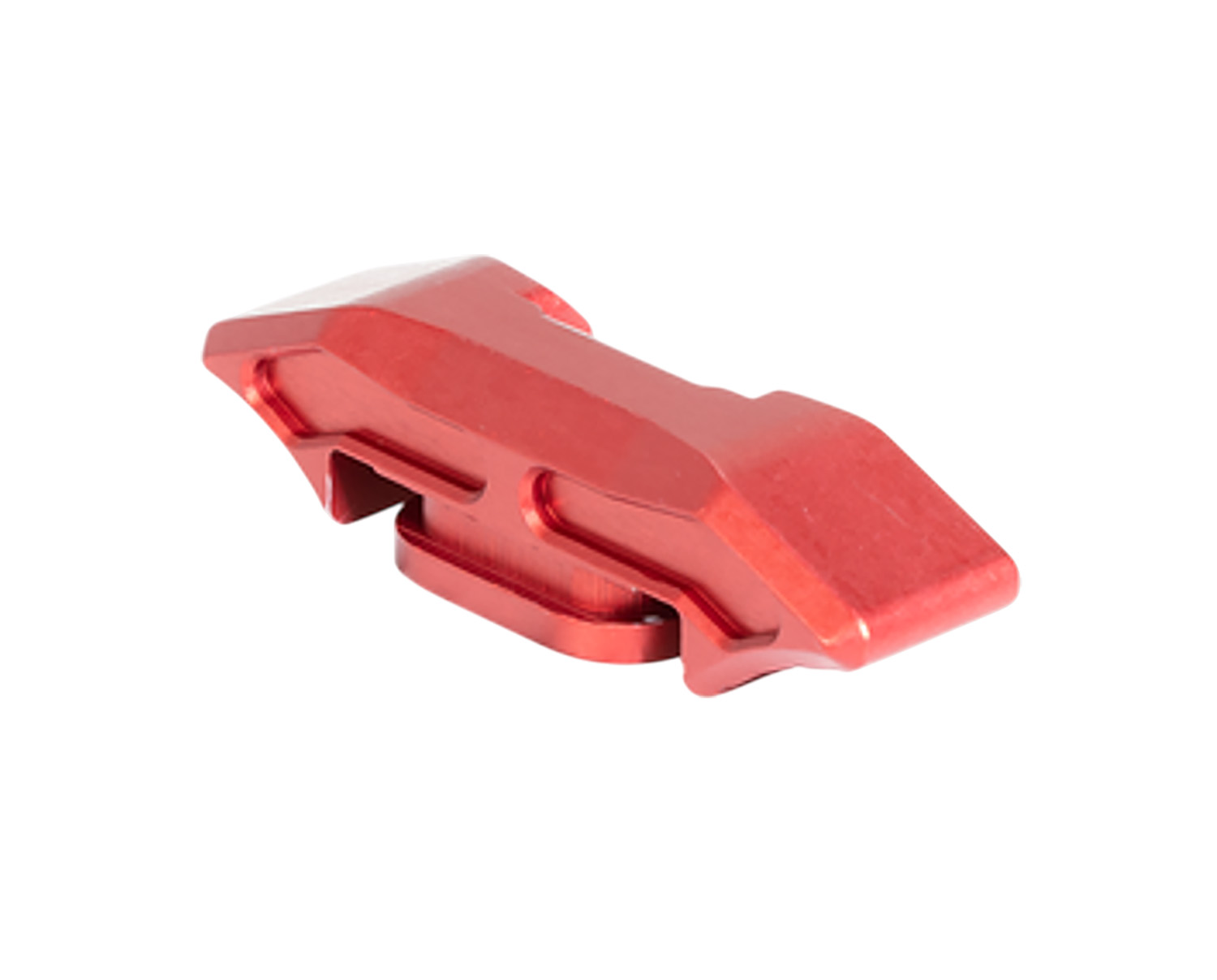 Red anodized aluminum mounting bracket component