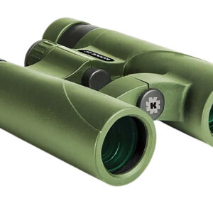 Green binoculars isolated on white background