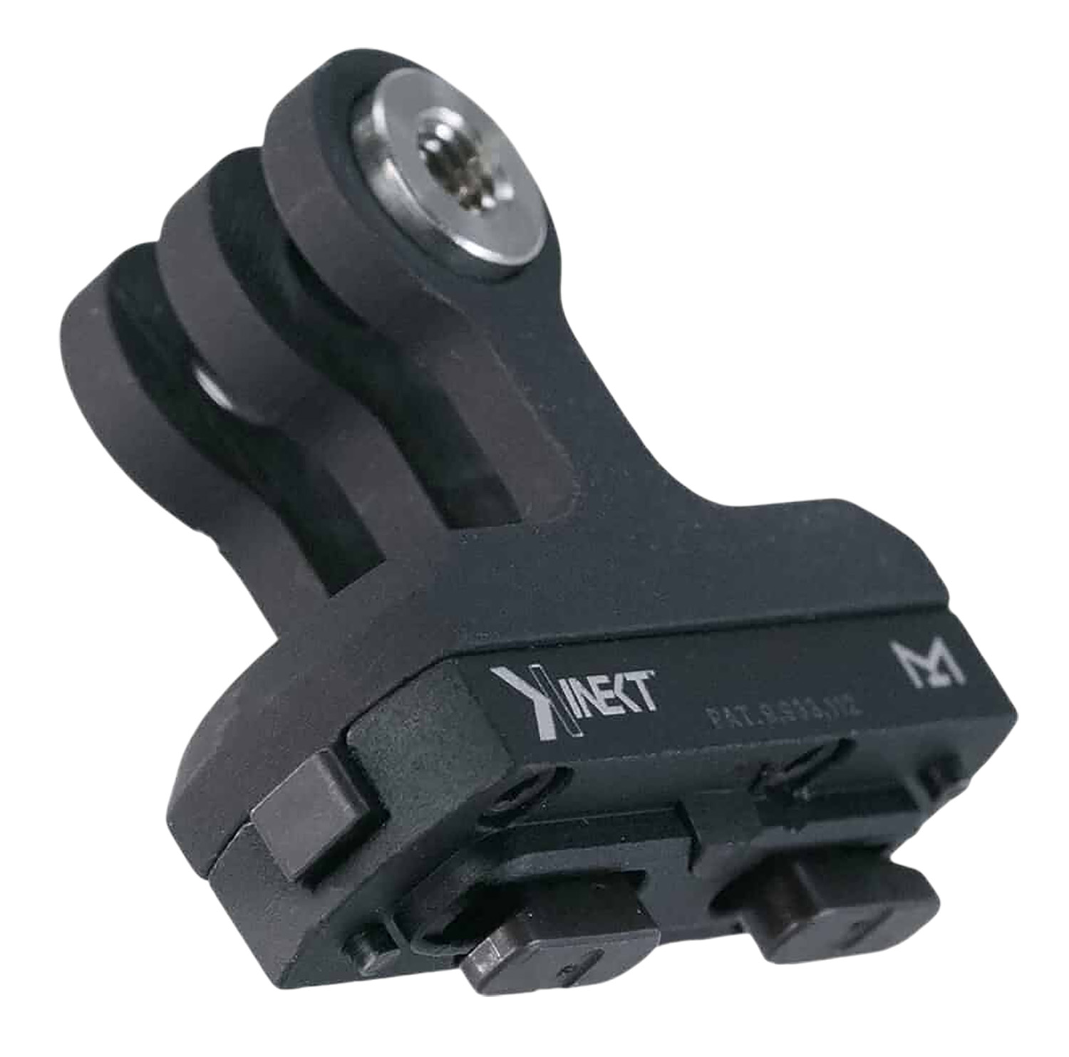 Black metal Picatinny rail mounting bracket