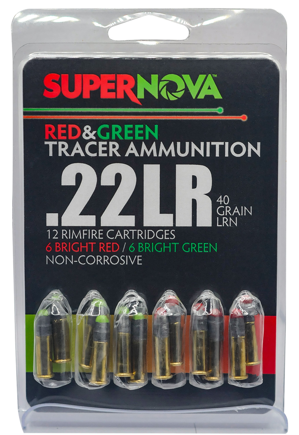 Supernova .22LR red and green tracer ammunition pack
