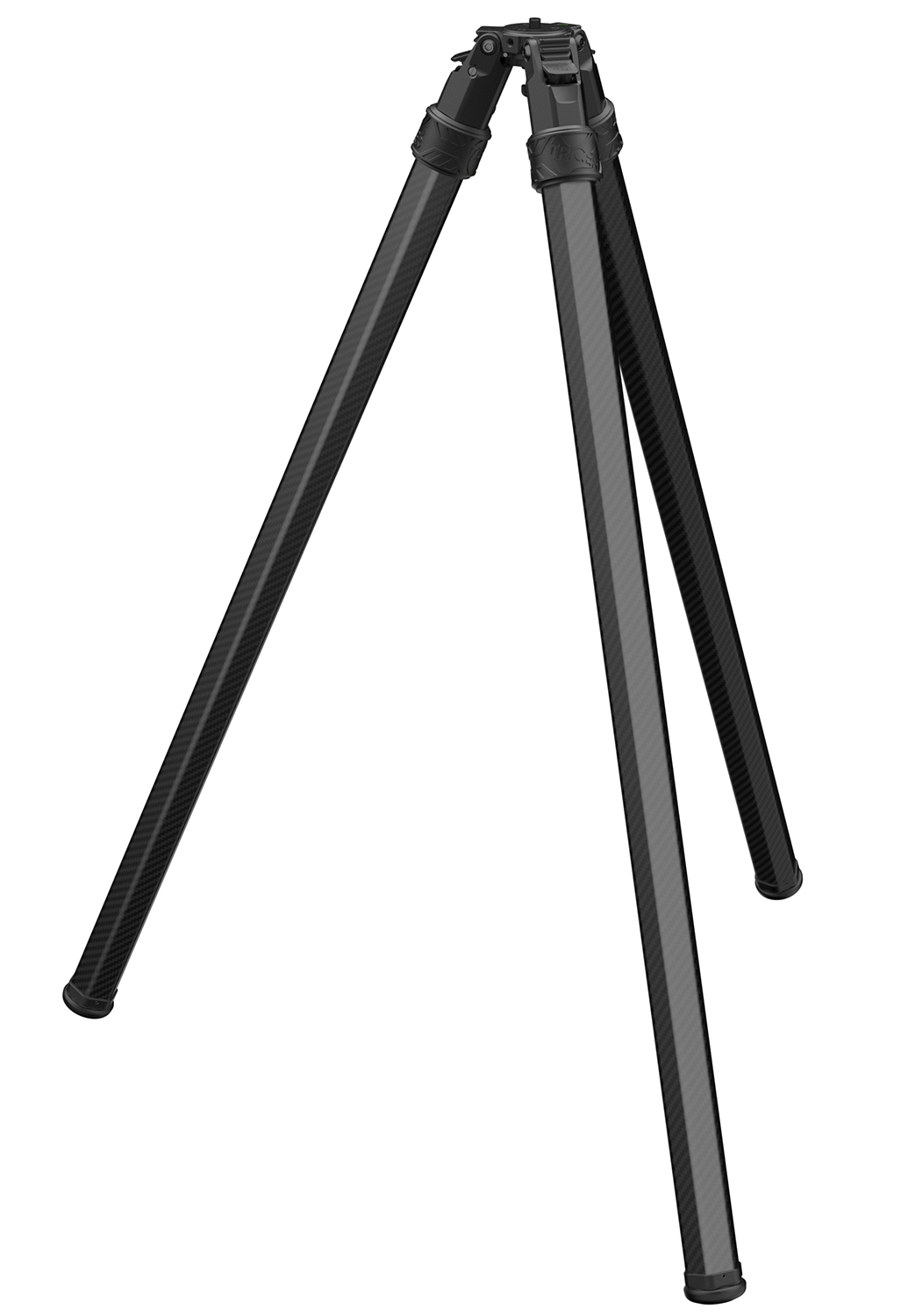 Black carbon fiber tripod with extended legs