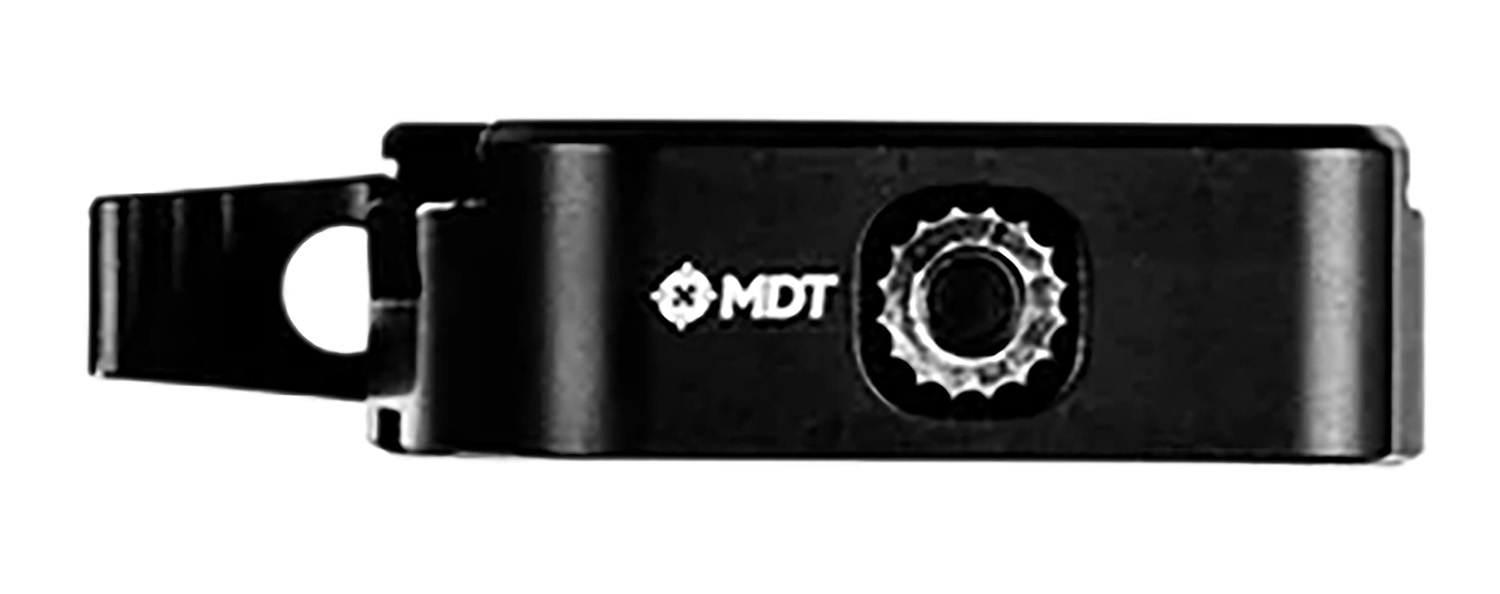 Black MDT metal clamp mount with toothed interface
