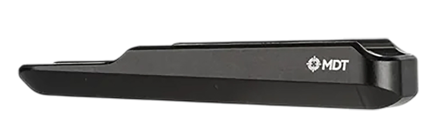 Black MDT metal rifle accessory component