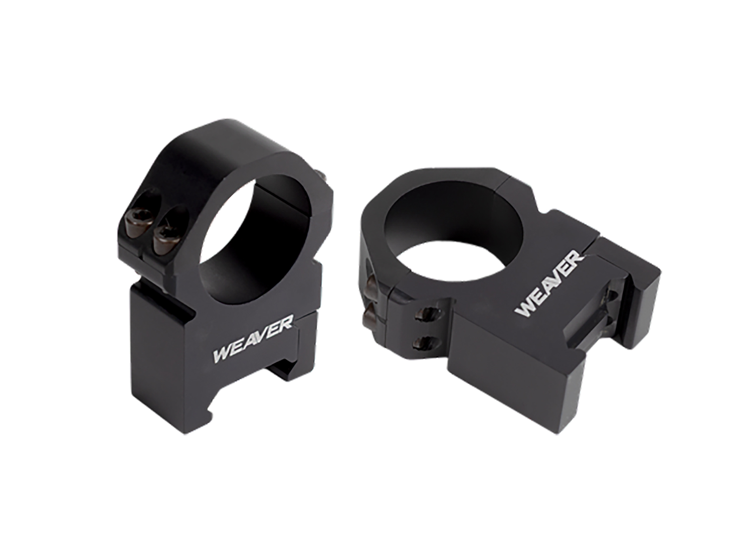 Two black Weaver scope rings mounts