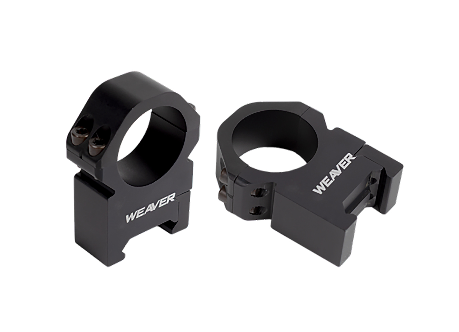 Pair of black Weaver scope mounting rings