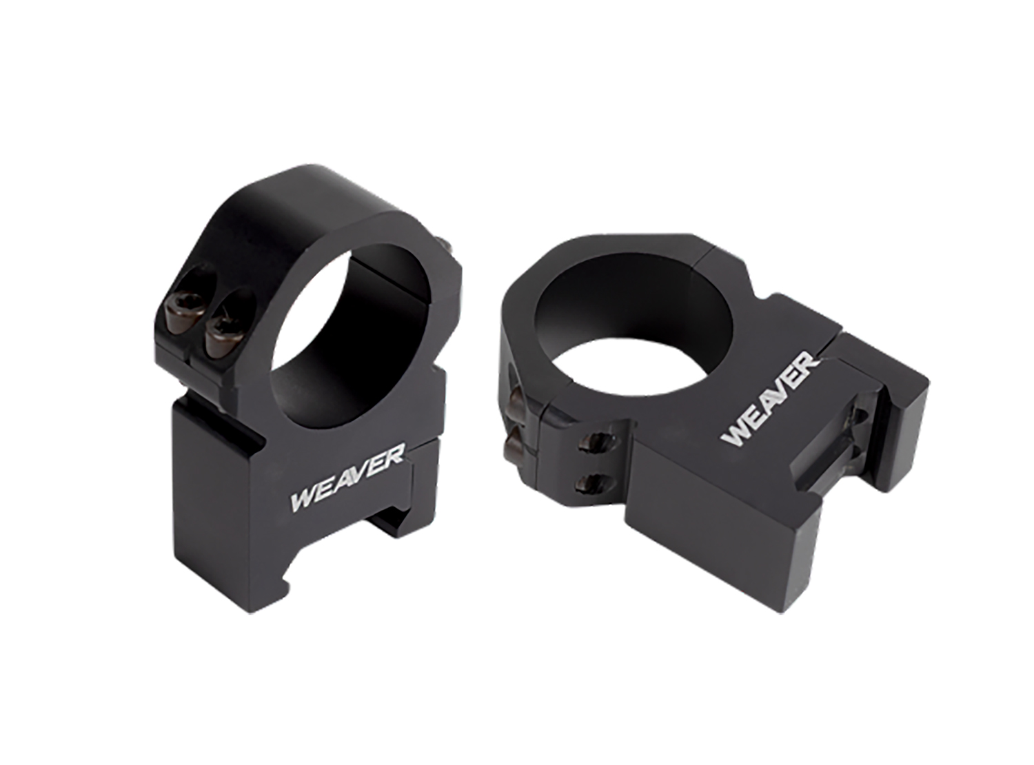 Black Weaver rifle scope mounting rings
