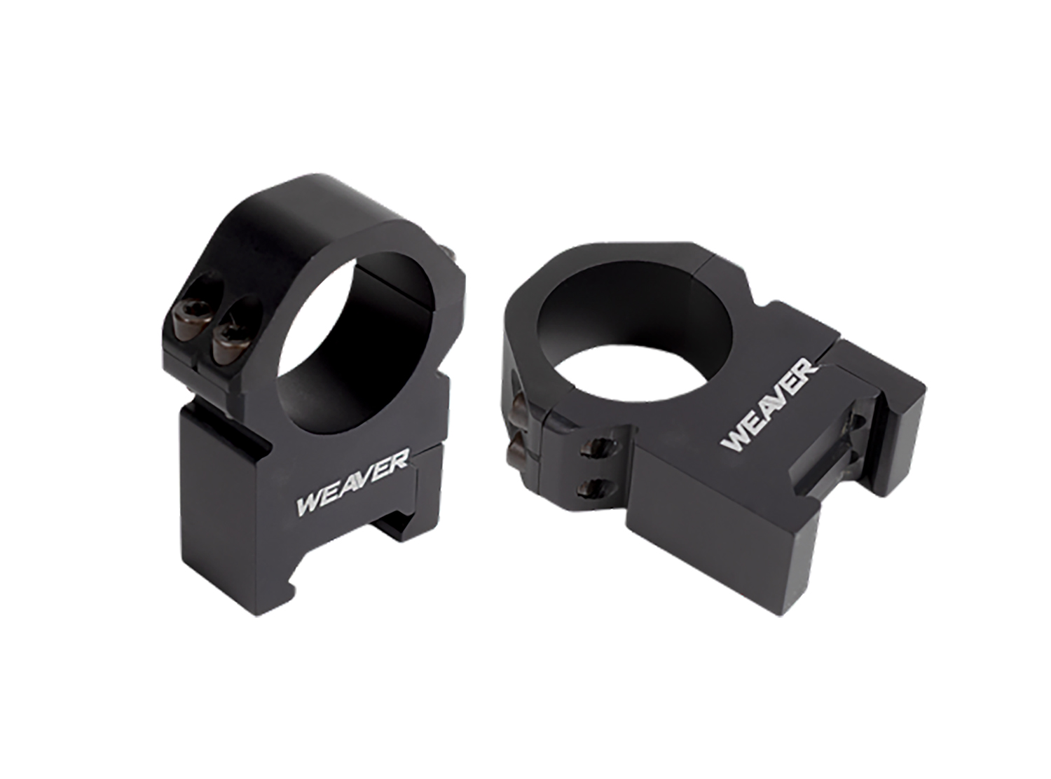 Pair of black Weaver scope mounting rings