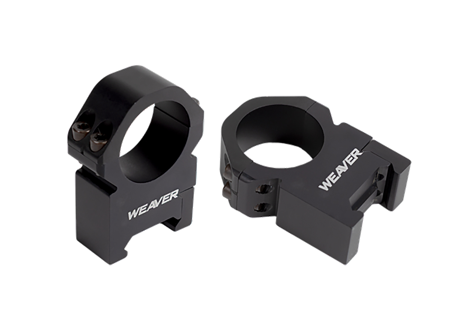 Black Weaver scope mounting rings