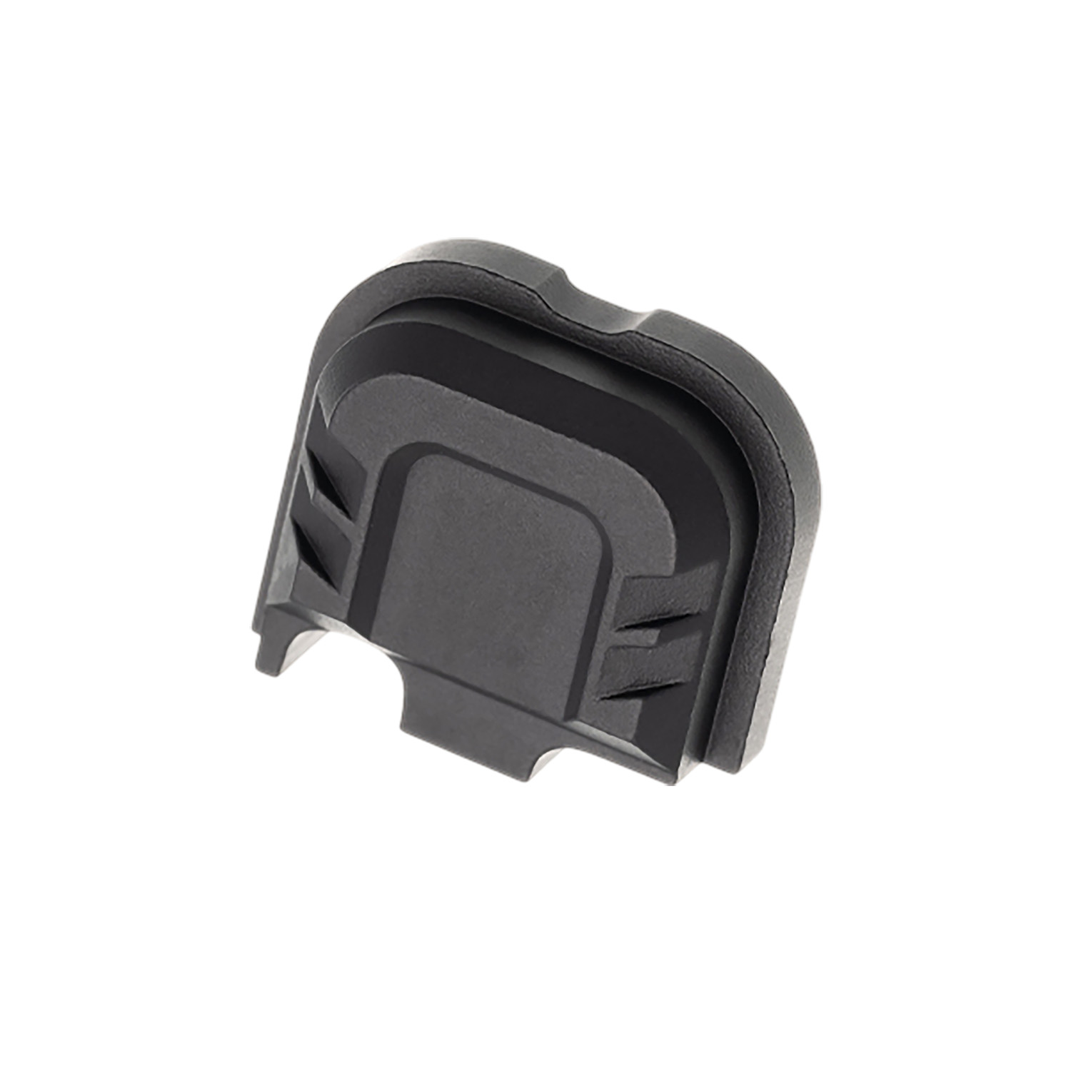 Black metal handgun slide back plate