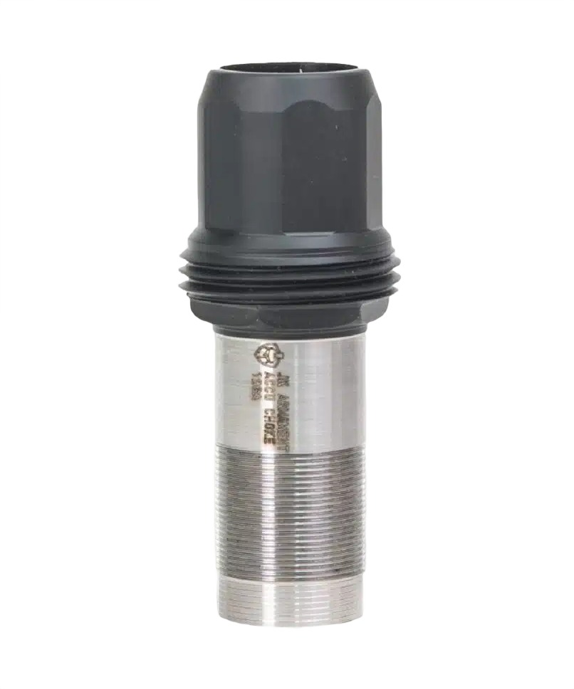 Threaded metal choke tube with black cap