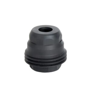 Black plastic threaded cable gland connector