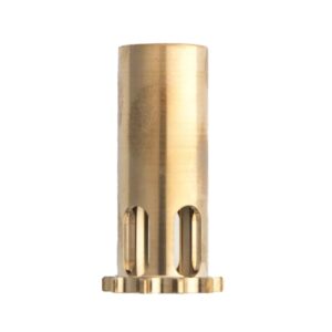 Brass cylindrical insert with slotted base openings