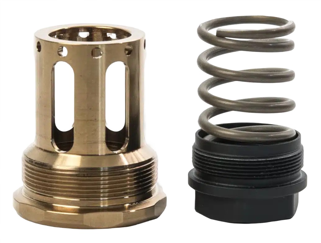 Brass valve housing and metal coil spring components