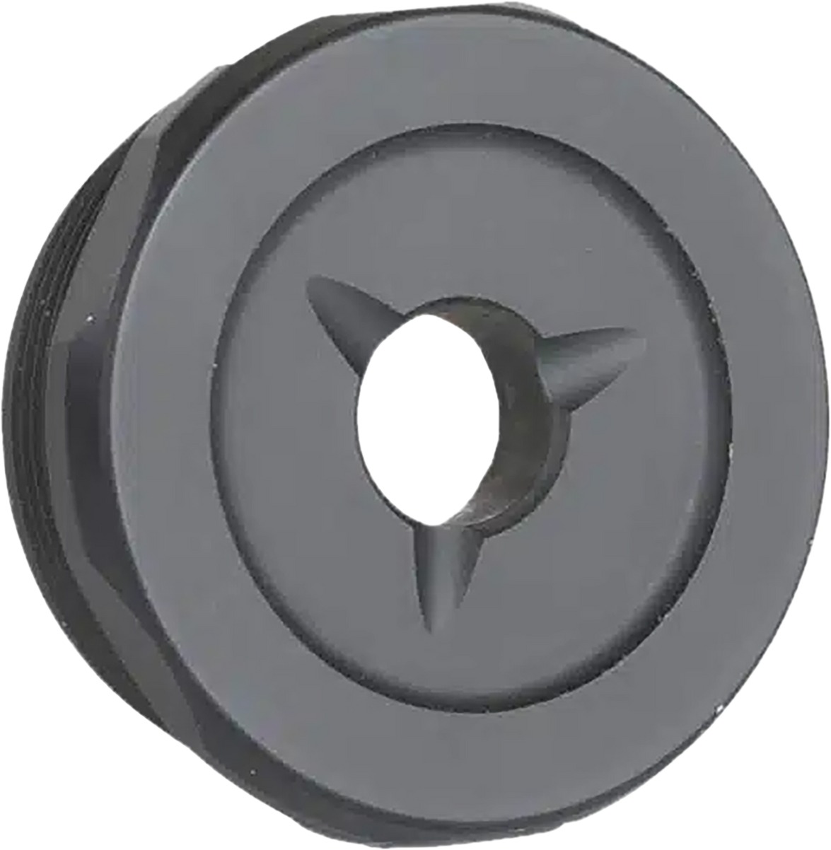 Black rubber grommet with central hole