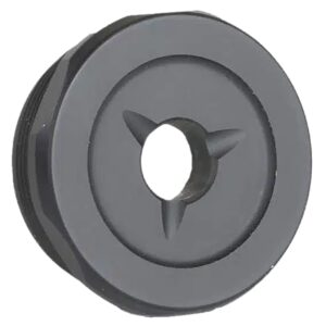 Black rubber grommet with star-shaped center slit