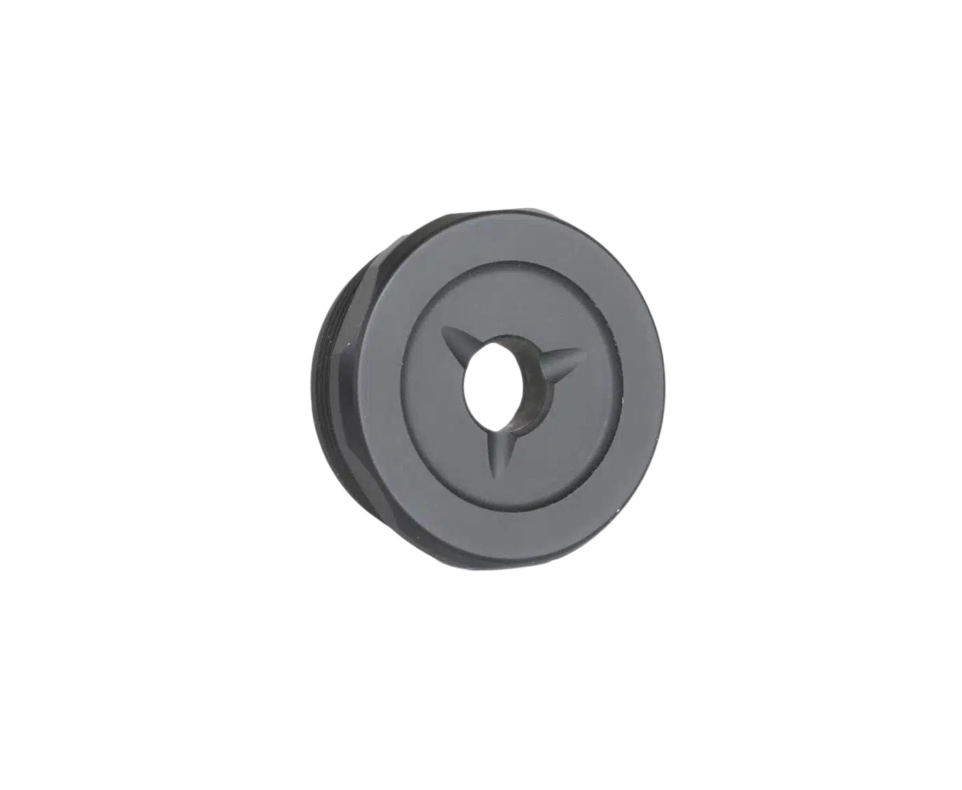 Black rubber grommet with center hole
