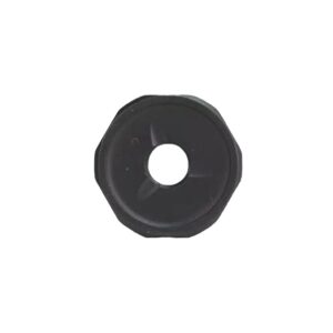 Black hexagonal rubber grommet with center hole