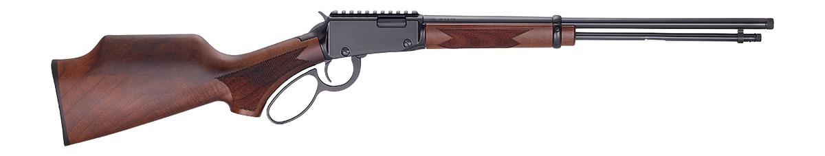 Lever-action rifle with wooden stock