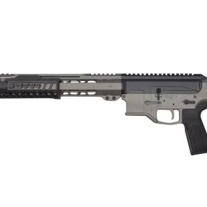 Modern AR-style semi-automatic rifle on white background