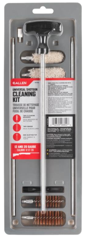 Universal shotgun cleaning kit in plastic packaging