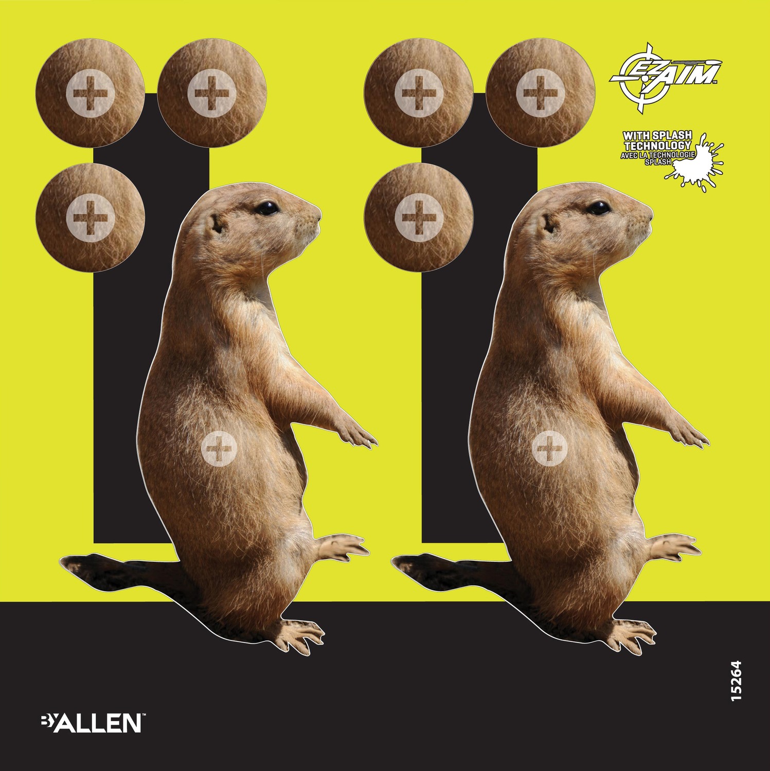 Prairie dog shooting target with EZ Aim branding