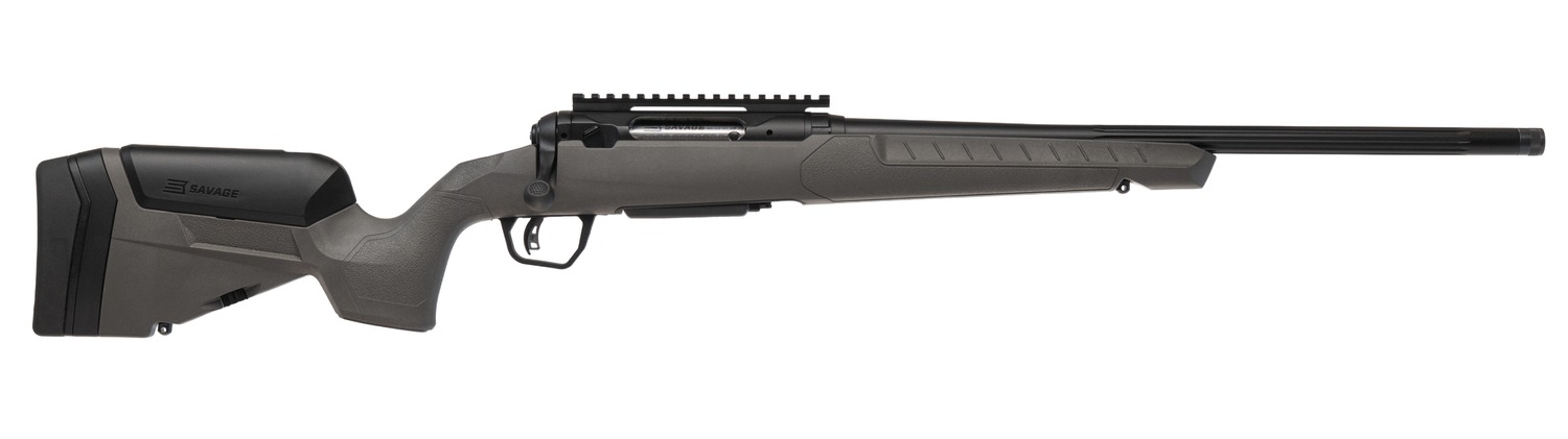 Modern bolt-action rifle on white background