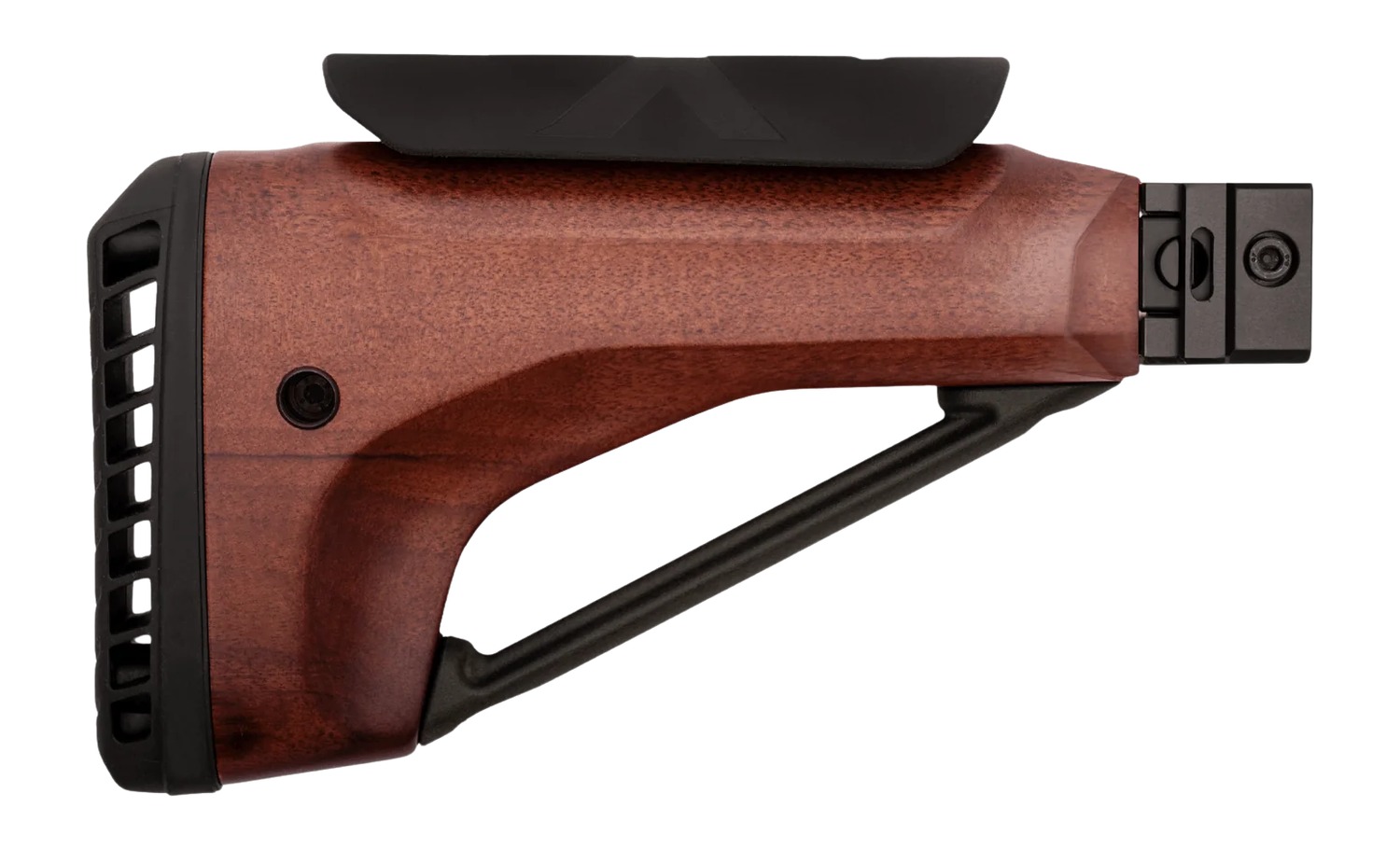 Wooden rifle stock with adjustable buttplate