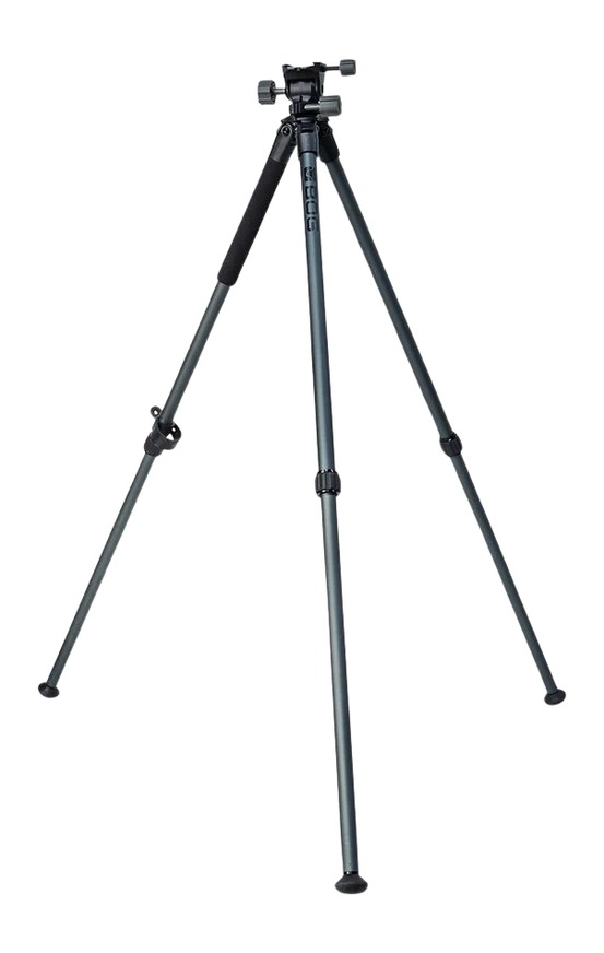 Lightweight camera tripod on white background