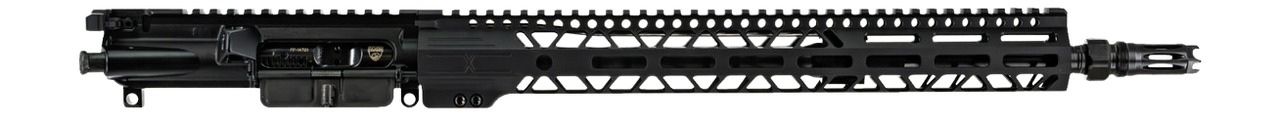Black AR-15 style rifle upper receiver assembly